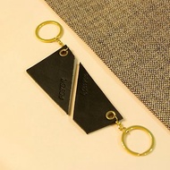 DUAL - 成雙成對幾何皮革鑰匙圈/一對販售(聖誕節、情人節、免費刻字、婚禮小物、畢業季)