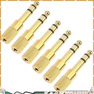 Quarter Inch Adapter, 6.35mm (1/4 Inch) Male to 3.5mm (1/8 Inch) Female Headphone Jack Plug, Gold 6 