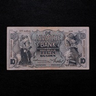 Uang Kuno 10 Gulden Wayang ttd Smith Tahun 1939 - DT 02805 Batavia