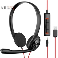 USB Headset with Noise Cancelling Microphone for  Laptop Computer, On-Ear Wired Office Call Center H