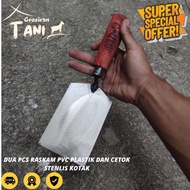 2PCS Raskam VPC Plastik Dan Cetok Semen Kotak Stainless Asli - Trwowel Plester Acian Dinding Tembok 