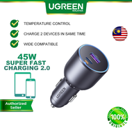 UGREEN 130W Car Charger 3 Ports PD 100W 30W SCP 22.5W Fast Charge USB C QC 4.0 Trickle Charging Stab