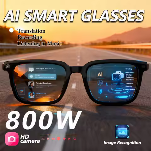 AI Smart Glasses 4K HD 800W Pixel Camera Video Outdoor Sport Sunglasses AI ChatGPT Translation Recor