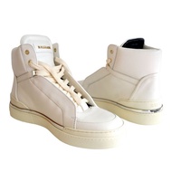 42號全新BALMAIN米白色真皮金邊波鞋款短靴散步鞋便服鞋名牌球鞋