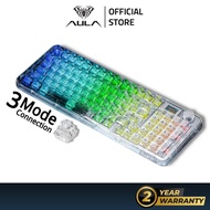 Aula NB98 Transparent Gaming Keyboard Wireless Buletooth 3 Mode Hot-Swap RGB Gasket Display Screen