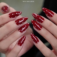 Nailbox Hot Trend Red Polka Dot Background Design, Outstanding Personality Fake Nails - Nir nailbox 