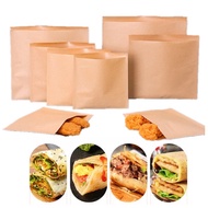 100 PCS Fries Food Snack Fries Bread Sandwich Cookies Chicken Disposable Oil proof Kraft Paper Bag G