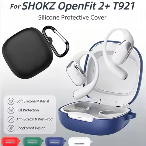 With Hook For SHOKZ OpenFit 2+ T921 Headphone Protective Case Shockproof and Dustproof Silicon Stora