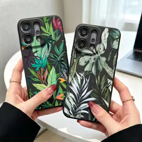 Tropical Leaf Pattern Phone Case For OPPO Find X5 X6 X8 X9 Ultra Lite Reno15 Reno14 Reno13 Reno12 F 