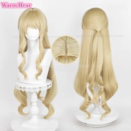 【Exclusive】 95cm Long Navia Cosplay Wig Genshin Impact Linen Gold Curly Hair Wig Heat Resistant Synt