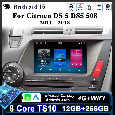 7'' Android For Citroen DS 5 DS5 508 2011 -2018 GPS Navigation Radio Stereo Multimedia Player Screen