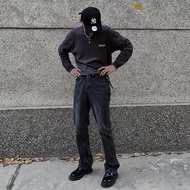 Vintage517 Style Washed Distressed Loose Flared Jeans Men Women Style