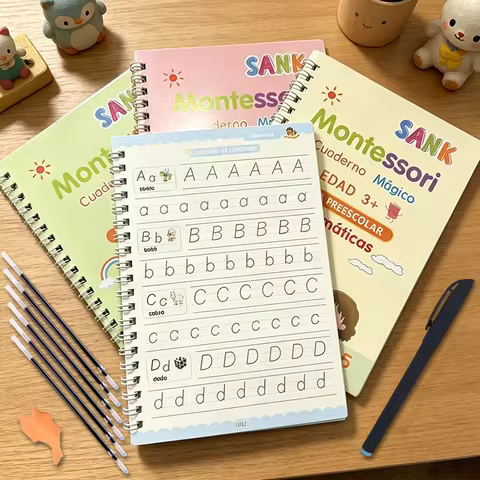 4Books/set Sank Magic Practice Copybook Pen Preschools Kids Calligraphy English Verison Early Educat