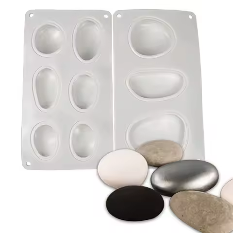 Multicavity Creative Pebble Silicone Soap Mould Stone Shape Candle Resin Plaster Mold DIY Making Too