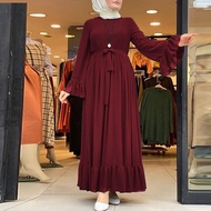 ZANZEA lare Sleeve R Casual Plus Size Muslim Long Dress