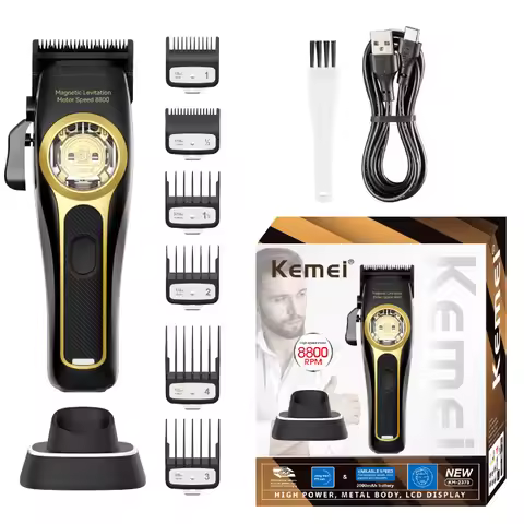 Kemei KM-2373 Baber Hair Clipper Professional Hair Cutting Machine With Charging Base For Men Electr
