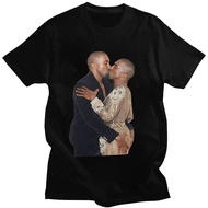 Rapper Kanye West Kissing Graphic T Shirt Retro Hip Hop Oversized T Shirts Omari West Fans Lovers Me