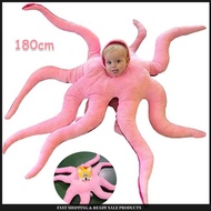 Baby Octopus Costume Wearable Large Octopus Stuffed Animal Giant Plush Toy Party Hallowen Costume Christmas Costume