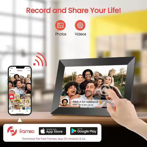 Frameo 10.1 Inch WiFi Digital Picture Frame，1280 * 800IPS HD Cloud Smart Digital Photo Frame,32GB St