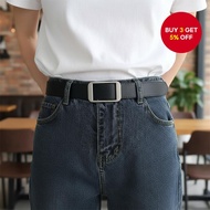Unisex No-Hole Leather Belt - PU Adjustable Alloy Buckle Smooth Surface for Jeans/Casual Use  Tali p