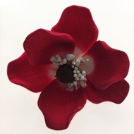 GCP Red Anemone edible flower cake cupcake topper sugar flower