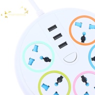 [Han-t] EU US Plug 2/3Pin Universal Power Strip TypeC 3 USB Port 5 Way AC Outlet 2/3/5M Extension Po