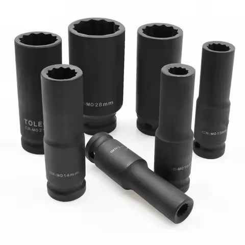 1pcs 1/2" Square Drive 12 point Deep Socket Bit Ratchet wrench 12pt Torx Sockets Hand Tool 12 Angles