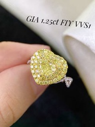 今日福利高質super抵💛！ GIA 1.25ct Fancy Intense Yellow Diamond Ring！ 0.764ct diamond & 18k gold, price 5xxxx