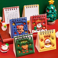 2024 Mini Cartoon Christmas Desk Calendar School Office Desktop Small Planner Calendar