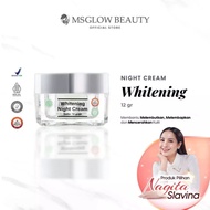 MS GLOW - WHITENING NIGHT CREAM - 12 GR - Whitening Night Cream Brightens Dull Skin Glowing Facial W