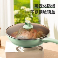 Pottery Clay Wok32cm Frying pan Universal pan Non-Stick Pan Chinese Pot Household Wok   Camping Pot Non-Coated Non-Stick Pan