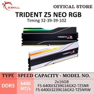 G.SKILL DDR5 TRIDENT Z5 NEO RGB RAM 6400MT/s Dual Channel Kit AMD | 2x16GB 1.40V 32-39-39-102 (Black / White) [MM 4107 | MM 4108]