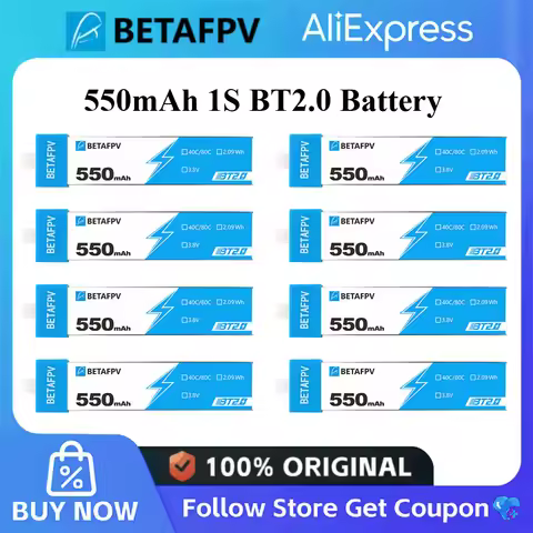 BETAFPV 1S 550mAh 40C/80C RC Battery FPV Lipo BT2.0 Connector for Meteor75 Pro HD Cetus Pro Cetus X