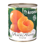 โครนอส ลูกพีชในน้ำเชื่อม 3 กิโลกรัม - Peach Halves 3kg Kronos brand