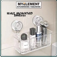 Myelement Plastic Wall Mounted Shelves for Bathroom Kitchen Sink Organizer with Divider Drain Rack
