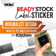 Ready Stock | Minimalist Design | WHITE PP Waterproof Kitchen Pantry Label Sticker [Label Dapur Kali