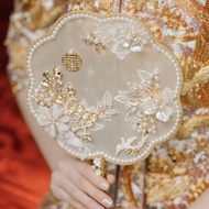 Group Fan Wedding Bride Chinese Wedding Finished Product Handmade Antique Xiuhe Fan Xi Fan#she99.4