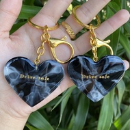 Drive safe resin keychain