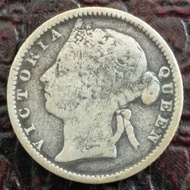 Koin Perak 5 Cents 1896 Victoria - Straits