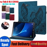 For Samsung Galaxy Tab A 10.1 (2016) SM-T580 SM-T585 Tablet Protection Case Retro Embossed Butterfly Flip Leather Cover Fold Stand T580 T585