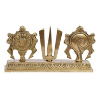 New BrassTirupati Balaji Symbol Stand Shankh Chakra