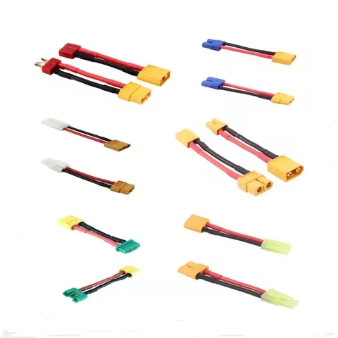 2Pcs XT60 Male Female to Deans Mini Tamiya XT30 EC3 MPX Tamiya Male Female Connector Adapter with 14