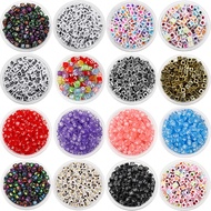 [100 Pcs] Square Letter Beads Flat Round Letter Beads Alphabet Letter Beads Handicraft Materials