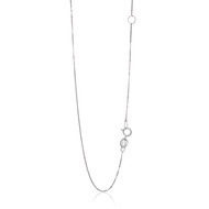 สร้อยคอทองคำขาว 0.6 mm. แบบปรับได้ 14k White Gold Adjustable Box Chain 0.6mm