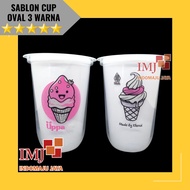 3 COLOR OVAL CUP SCREEN PRINTING 12oz 14oz 16oz OVAL CUP SCREEN PRINTING 12oz 14oz 16oz 3 COLORS