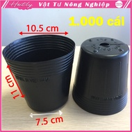 1000 C5 Vi Hien plastic nursery pots with mouth, bottom, height 10.5x11x7.5 durable flexible pe plas