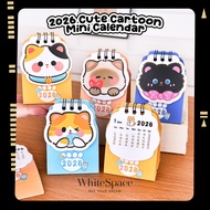 WhiteSpace Mini Calendar 2026 Cute Cartoon Table Calendar Calender Kalendar Comel Desktop 2026可爱迷你日历
