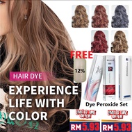 (FREE peroxide)🔥Hair Dye Color Cream 100ML PROFESSIONAL HAIR SALON🔥[ReadyStock]ASH, GREEN, BLUE, PUR