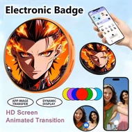 DIY Smart Badge with HD Display Bluetooth APP Control GIF Video Playback Touch Screen Electronic Pin