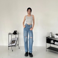 NUNA JEANS - Korean Style Ripped Baggy Jeans XS - XXL